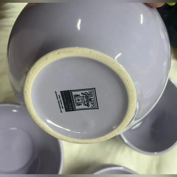 Tabletops Gallery Over & Over Restaurant Quality Set of 4 Purple Ceramic Bowls - Picture 5 of 7